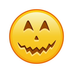 Scary halloween face Large size of yellow emoji smile