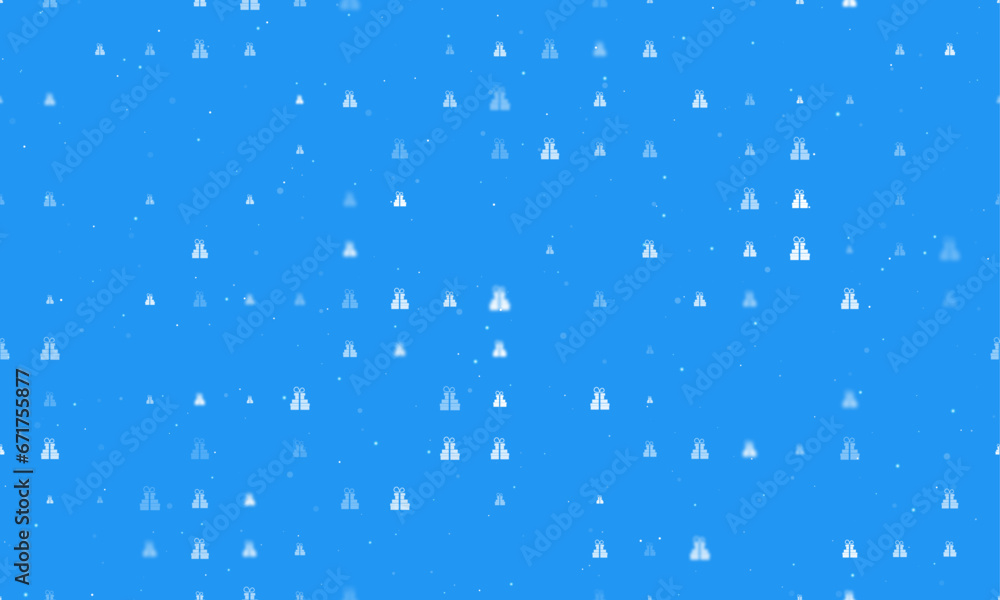 Poster seamless background pattern of evenly spaced white set of giftss of different sizes and opacity. vec