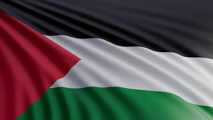 Wavy Palestine flag. 3d renderind