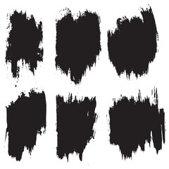 Collection of black ink grunge brush