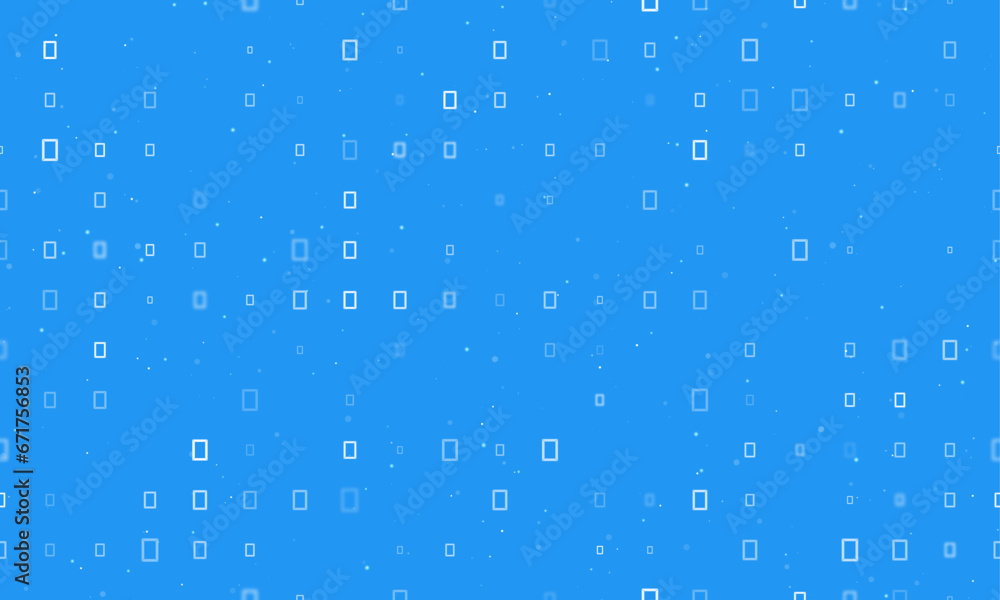 Poster seamless background pattern of evenly spaced white photo frame symbols of different sizes and opacit