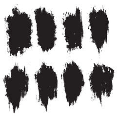 Black paint vector grunge brush collection