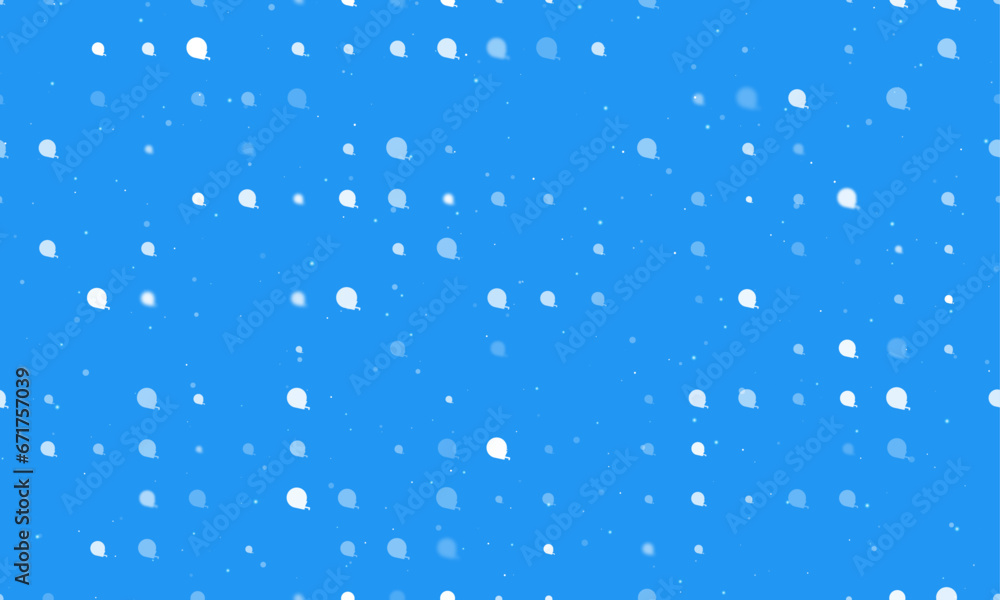 Poster seamless background pattern of evenly spaced white tape measure symbols of different sizes and opaci