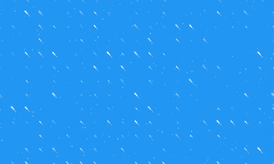 Seamless background pattern of evenly spaced white screwdriver symbols of different sizes and opacity. Vector illustration on blue background with stars