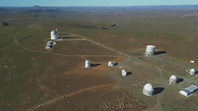 Aerial view of Southern African Large Telescope (SALT) and Sutherland site of the South African Astronomical Observatory