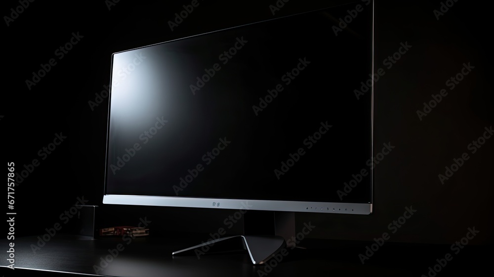Aufkleber computer monitor screen in white background, monitor blank display mockup