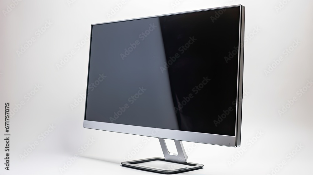 Aufkleber Computer monitor screen in white background, Monitor blank display mockup