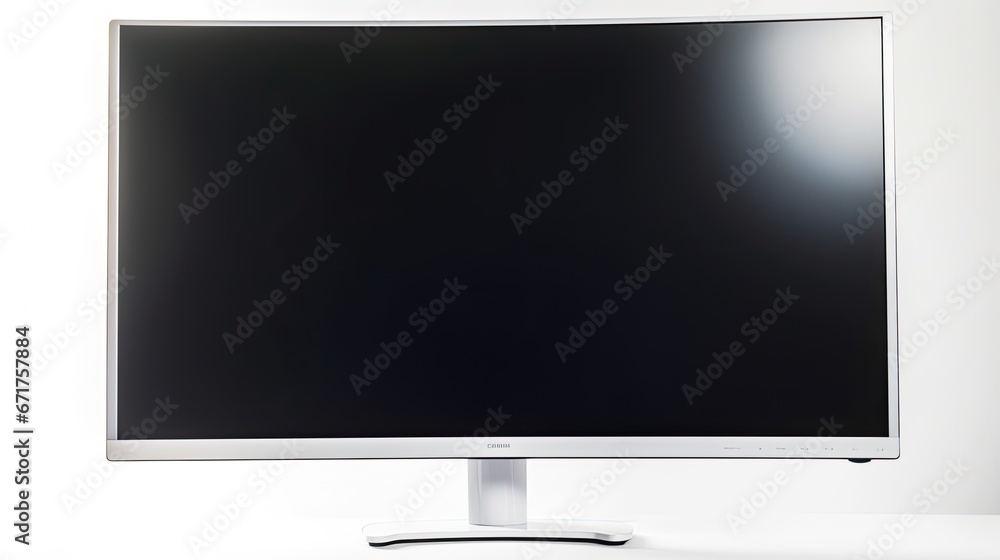 Aufkleber computer monitor screen in white background, monitor blank display mockup