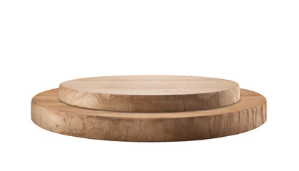 wooden round podiums, modern pedestals and platforms, stand stages, cylinders, round empty stages, and podium stairs, 3D template for product presentations and awards.