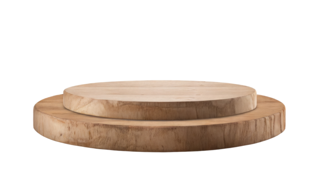wooden round podiums, modern pedestals and platforms, stand stages, cylinders, round empty stages, and podium stairs, 3D template for product presentations and awards.
