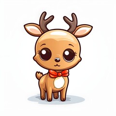 Cute Reindeer Icon Ready for Christmas