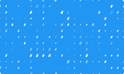 Seamless background pattern of evenly spaced white computer mouse symbols of different sizes and opacity. Vector illustration on blue background with stars