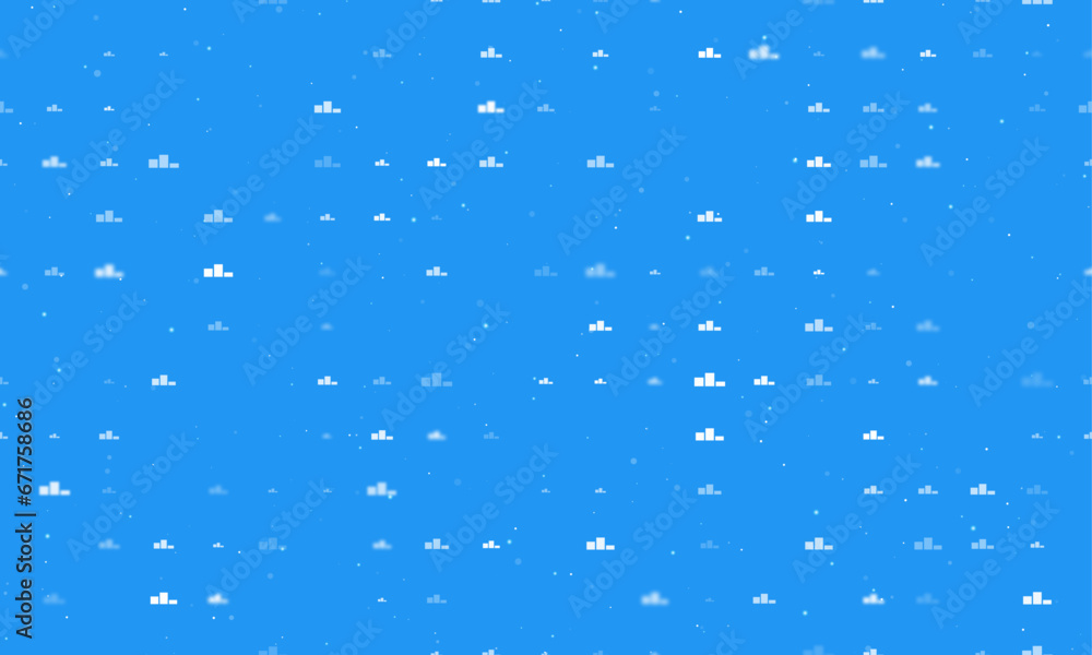 Poster seamless background pattern of evenly spaced white winners podium symbols of different sizes and opa