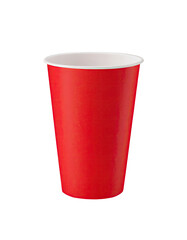 blank red paper glasses for mockups and designs, isolated on a transparent background with a PNG cutout or clipping path.