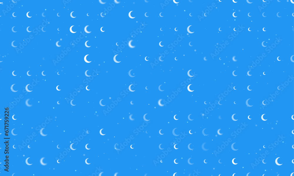 Aufkleber seamless background pattern of evenly spaced white moon symbols of different sizes and opacity. vect