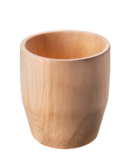  empty, blank wooden, glass, and cup containers isolated on a transparent background with a PNG cutout or clipping path.