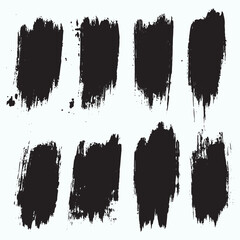 Illustration black brush stroke set
