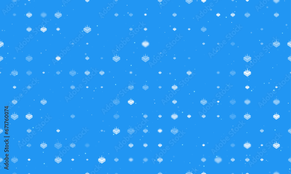 Poster seamless background pattern of evenly spaced white absorbent symbols of different sizes and opacity.