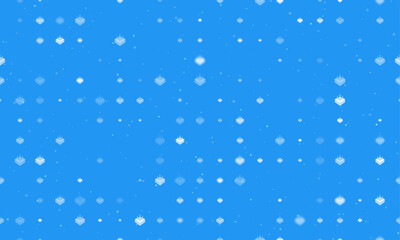 Seamless background pattern of evenly spaced white absorbent symbols of different sizes and opacity. Vector illustration on blue background with stars