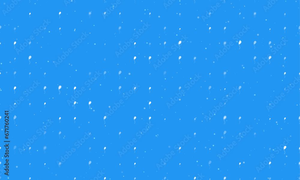 Poster seamless background pattern of evenly spaced white balloon symbols of different sizes and opacity. v
