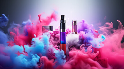 Vaping device with colorful smoke