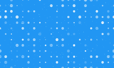 Seamless background pattern of evenly spaced white stop road signs of different sizes and opacity. Vector illustration on blue background with stars