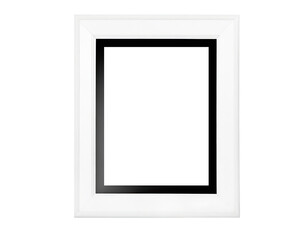 White blank picture frame, realistic vertical picture frame, A4. Empty white picture frame mockup template isolated. 