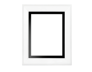 White blank picture frame, realistic vertical picture frame, A4. Empty white picture frame mockup template isolated. 