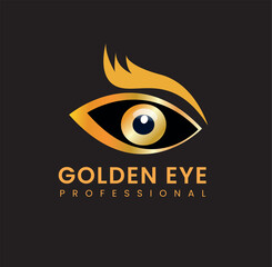 Vector golden eye logo design