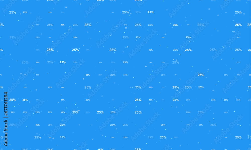 Poster seamless background pattern of evenly spaced white 25 percent symbols of different sizes and opacity