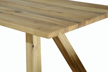 Wooden table surface. Natural wood furniture close view photo background
