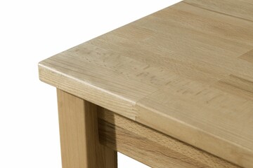 Wooden table surface. Natural wood furniture close view