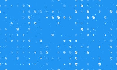 Seamless background pattern of evenly spaced white two aces symbols of different sizes and opacity. Vector illustration on blue background with stars