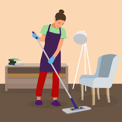 cleaning_woman with mop