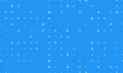 Seamless background pattern of evenly spaced white wild animals road signs of different sizes and opacity. Vector illustration on blue background with stars