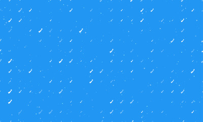 Seamless background pattern of evenly spaced white up arrows of different sizes and opacity. Vector illustration on blue background with stars