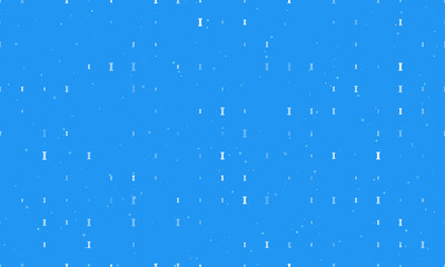 Seamless background pattern of evenly spaced white capital letter I symbols of different sizes and opacity. Vector illustration on blue background with stars