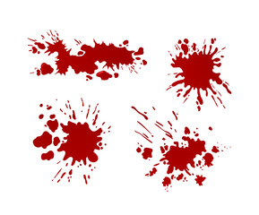 Blood splashes vector set