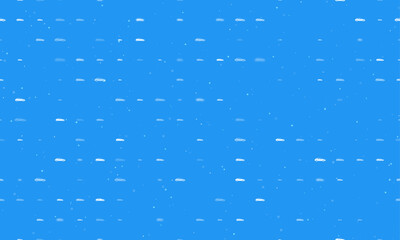 Seamless background pattern of evenly spaced white car symbols of different sizes and opacity. Vector illustration on blue background with stars