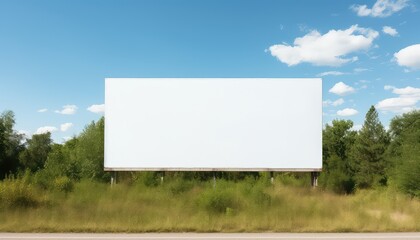 blank billboard on the meadow