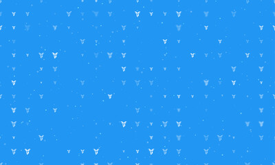 Obraz premium Seamless background pattern of evenly spaced white goat head symbols of different sizes and opacity. Vector illustration on blue background with stars