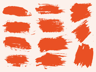 Vector red color illustration brush line