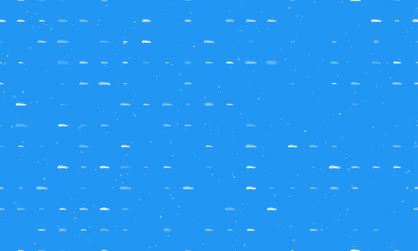 Seamless background pattern of evenly spaced white car symbols of different sizes and opacity. Vector illustration on blue background with stars