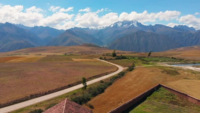 Landscapes of the city of Yucay, capital of the district of Yucay in the province of Urubamba, Peru.