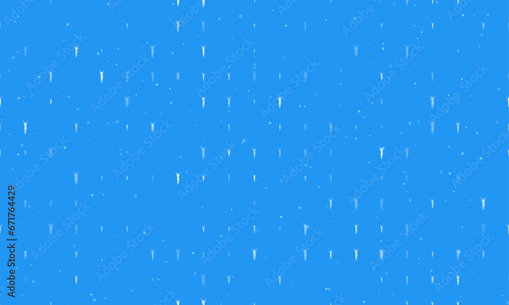 Poster seamless background pattern of evenly spaced white woman with hands up symbols of different sizes an