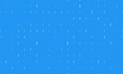 Seamless background pattern of evenly spaced white woman stretches symbols of different sizes and opacity. Vector illustration on blue background with stars