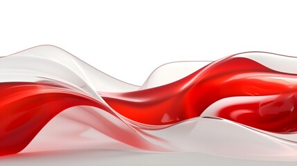 a red and white wavy liquid