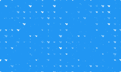 Obraz premium Seamless background pattern of evenly spaced white bird symbols of different sizes and opacity. Vector illustration on blue background with stars