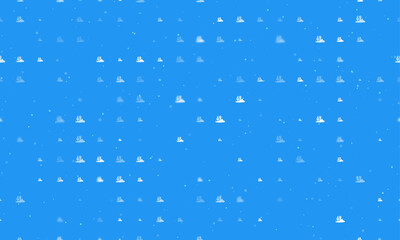 Obraz premium Seamless background pattern of evenly spaced white wild cactus symbols of different sizes and opacity. Vector illustration on blue background with stars