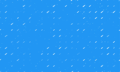 Seamless background pattern of evenly spaced white hand saw symbols of different sizes and opacity. Vector illustration on blue background with stars